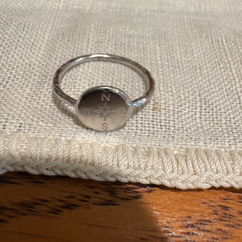 Pura Vida Silver Compass Ring